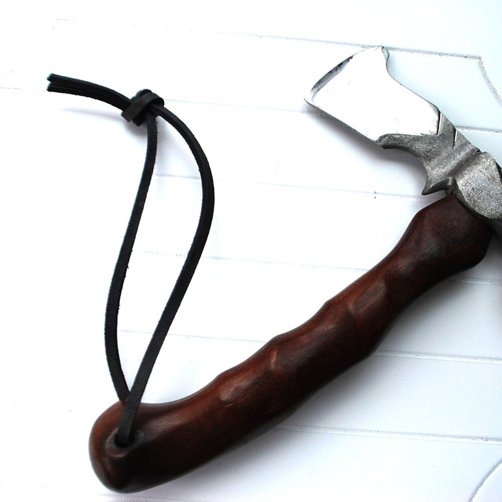 Gift Custom Made Axe Fashioned into a Fist Walnut and Steel for Men